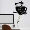 3d Wooden Coffee Cup Wall Clock