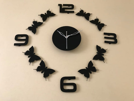 3d Wooden Butterfly Wall Clock